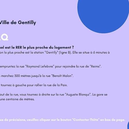 Paris Gentilly Appartement Tout Equipe - Rer B Zewnętrze zdjęcie